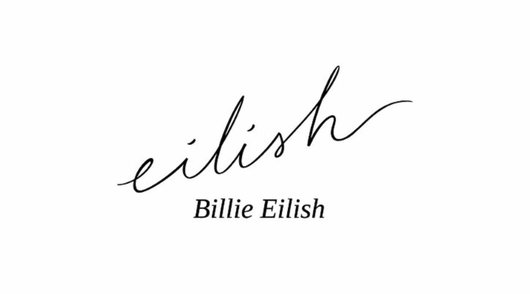 عکس لوگوی برند بیلی آیلیش Billie Eilish با رنگ سیاه و بک گراند سفید
